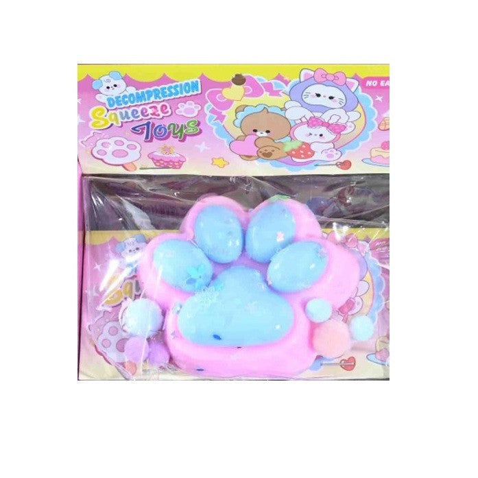 Jucarie Antistres Squishy Labuta de Pisica, Squeeze Toy cu Revenire Lenta, Terapie Senziala, Material TPR Moale, 7.5 x 6 cm, Multicolor