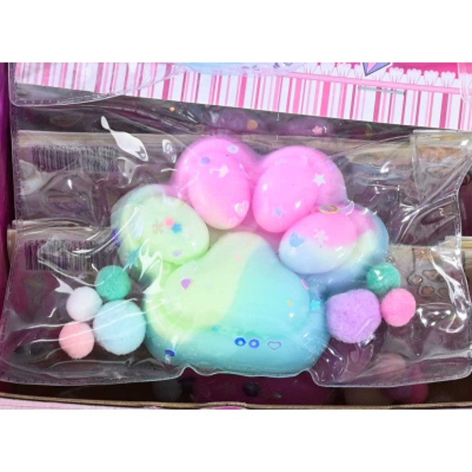 Jucarie Antistres Squishy, Labuta de Pisica Pufoasa, Revenire Lenta pentru Terapie Senzoriala, Material TPR, 7.5 cm, Multicolor