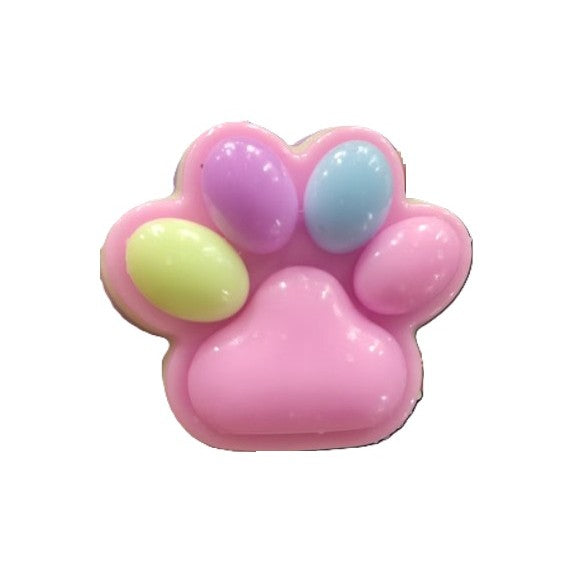 Jucarie Antistres Squishy, Labuta de Pisica Pufoasa cu Revenire Lenta, Material TPR Moale, 7.5 cm, Multicolor