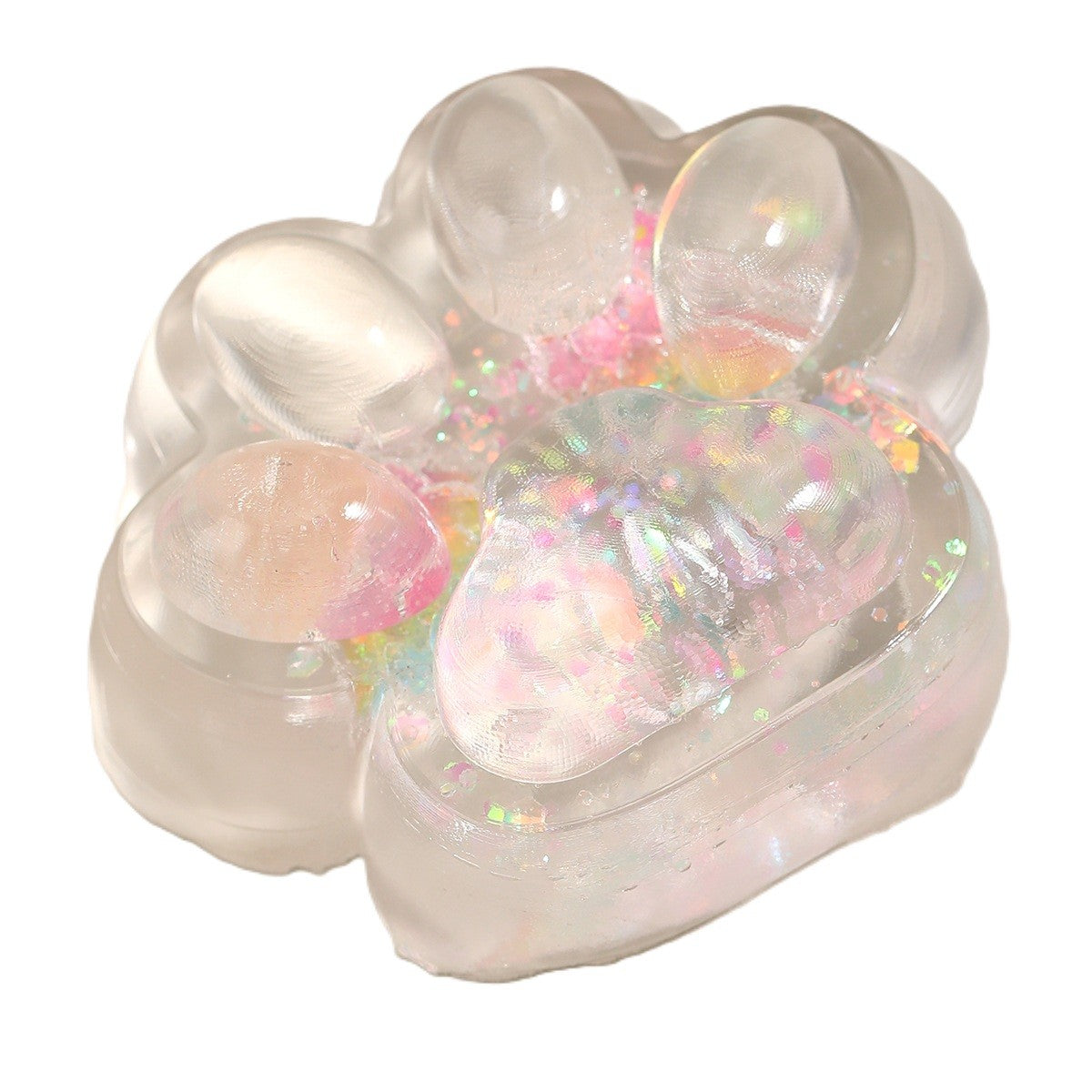 Jucarie Antistres Squishy, Labuta de Pisica Pufoasa cu Revenire Lenta, Material TPR Flexibil, Stimulare Senzoriala, 7 x 6.5 cm, Multicolor