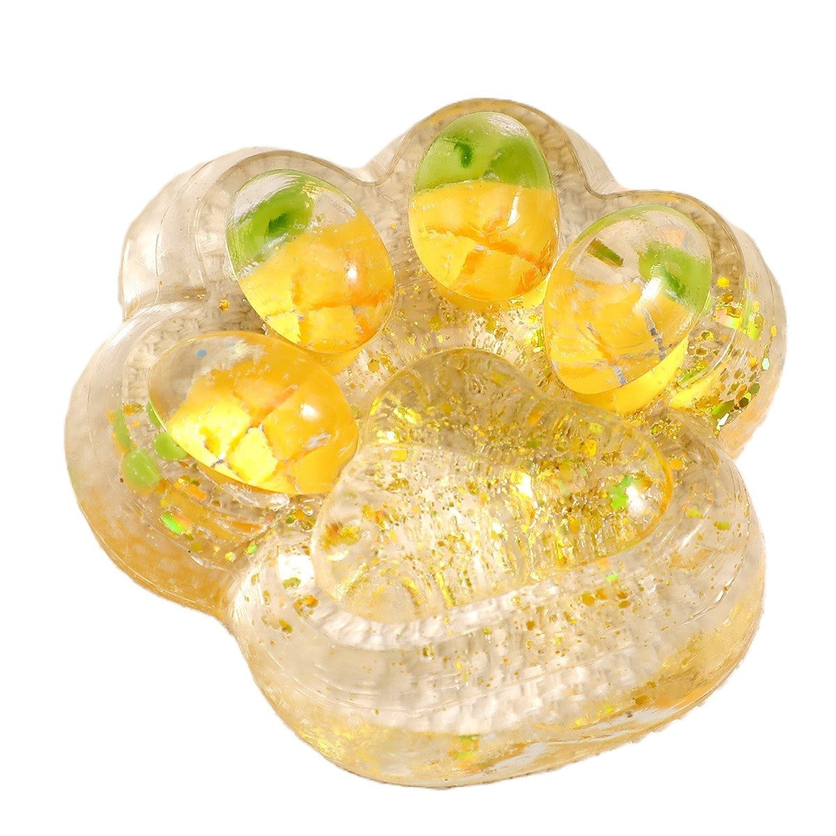Jucarie Antistres Squishy, Labuta de Pisica Pufoasa, Squeeze Toy cu Revenire Lenta, Material TPR, 7.5 cm, Multicolor, Model 270525