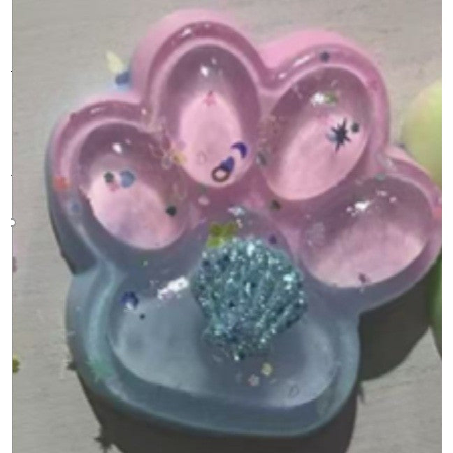Jucarie Antistres Squishy Labuta De Pisica, Revenire Lenta, Terapie Senzoriala, Material TPR Moale, 7.5 cm, Multicolor