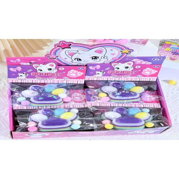 Jucarie Antistres Squishy, Labuta de Pisica Squeeze Toy cu Revenire Lenta, Material TPR Moale, 7.5 x 6 cm, Multicolor