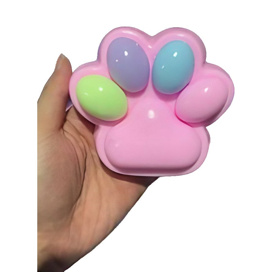 Jucarie Antistres Squishy, Model Labuta de Pisica Cat Paw, Revenire Lenta pentru Relaxare, Material TPR Moale, 12.5x10.5 cm, 220g, Multicolor