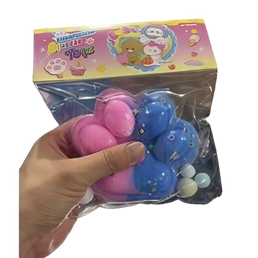 Jucarie Antistres Squishy, Model Labuta de Pisica Cat Paw, Revenire Lenta, Material TPR Moale, 12.5x10.5 cm, 220g, Multicolor
