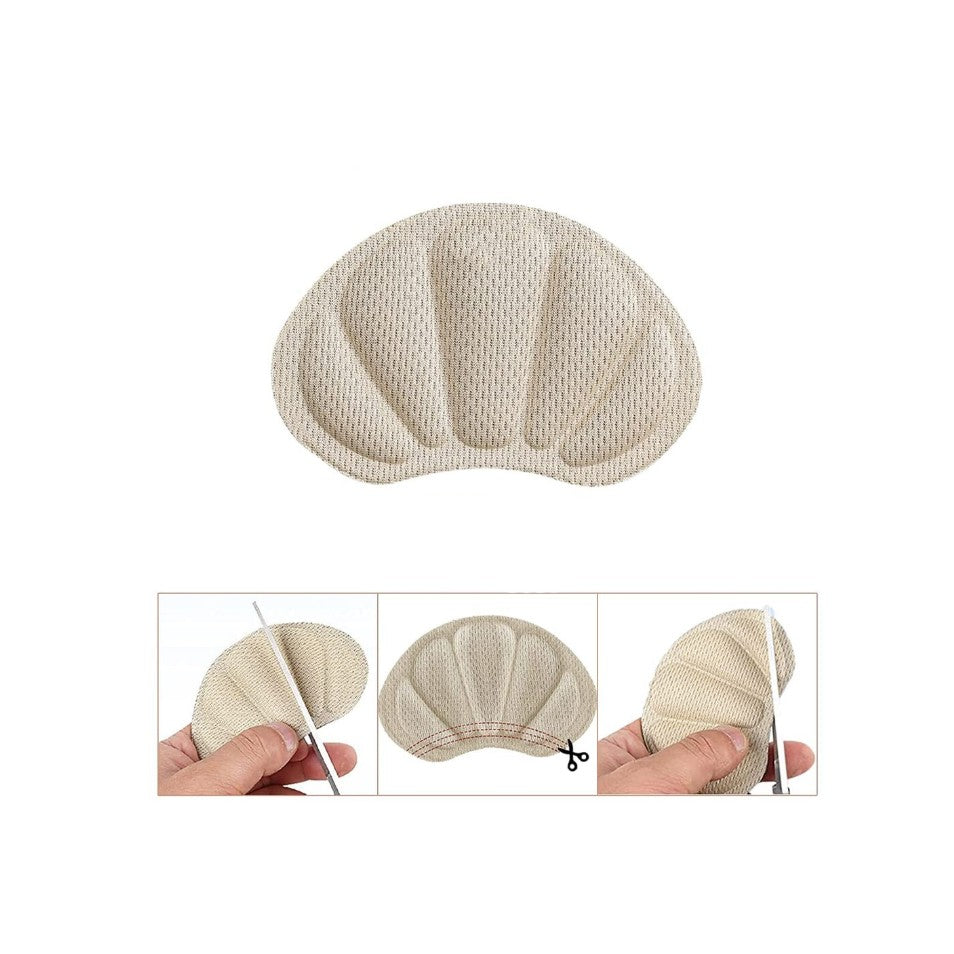 Branturi pentru Incaltaminte, Protectie Calcai si Reglare Marime, Spuma cu Memorie, Autoadezive, Grosime 6 mm, Marime Universala, Bej, 2 Bucati