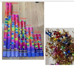 Tub de Confetti Clasic, Tun Confetti Party cu Eliberare prin Rasucire, Plastic Lucios, Multicolor, 50x5 cm