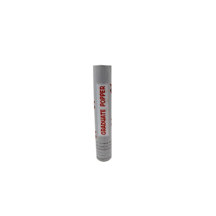 Tun Confetti Petrecere Absolvire, Model Pălării Academice, Mecanism Eliberare prin Răsucire, Tub Carton, 40 cm, Negru