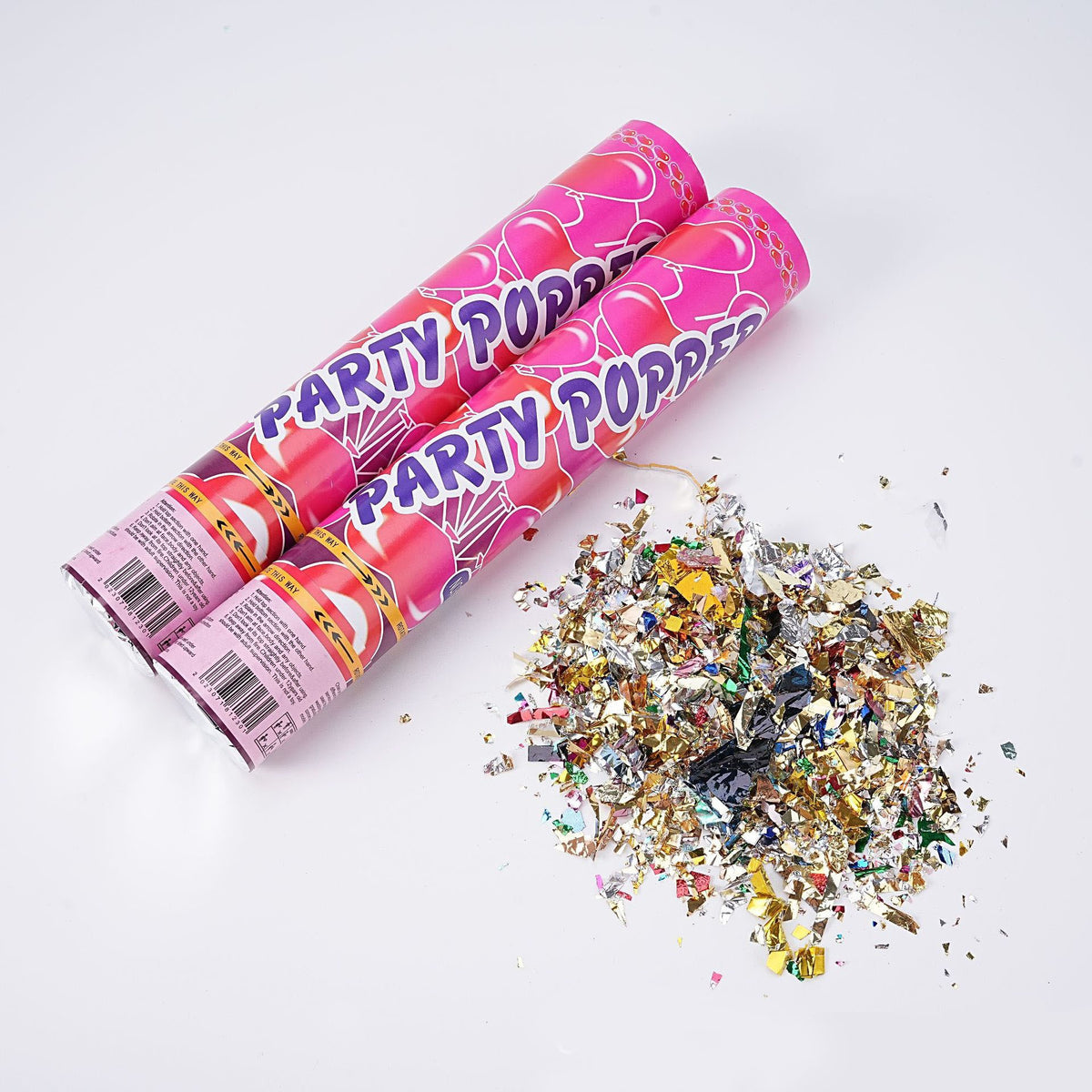 Tun de Confetti Petrecere, Model Mix Lucioase, Eliberare prin Rasucire, Material Folie, 40 cm, Multicolor