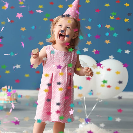 Tun de Confetti Party Popper, Model Inimioare si Stelute din Aluminiu, Activare Manuala prin Rasucire, Multicolor, 60x5 cm