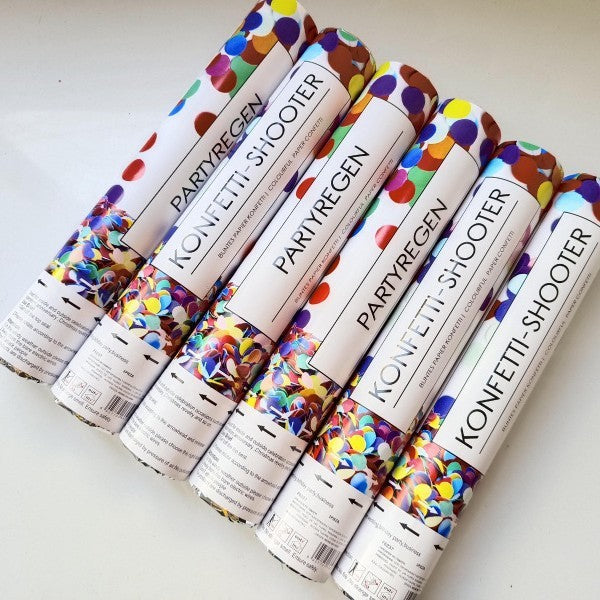 Tun de Confetti Konffetti Shooter, Actionare Manuala prin Rasucire, Paiete din Hartie, Pentru Petreceri si Aniversari, 40 cm, Multicolor