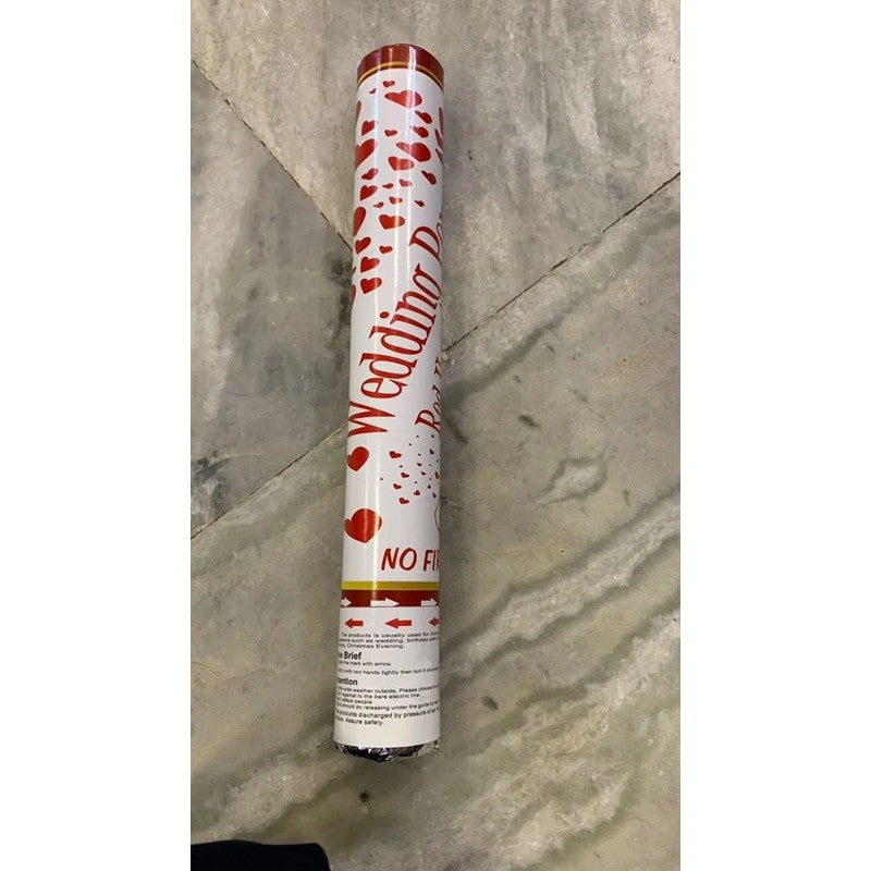 Tun Confetti Inimi Roșii Wedding Popper, Mecanism Eliberare prin Răsucire, Lungime 40 cm, Ambalaj Carton, Material Hârtie, 1 Bucată