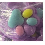 Jucarie Antistres Squishy, Labuta de Pisica Pufoasa cu Revenire Lenta, Material TPR, Ambalaj PVC Transparent, 8.5 x 7.5 cm, Mov Multicolor
