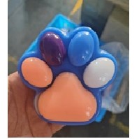 Jucarie Antistres Squishy, Labuta de Pisica Pufoasa cu Revenire Lenta, Material TPR Moale, 8.5 x 7.5 cm, Albastru Portocaliu