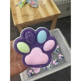 Jucarie Antistres Squishy Labuta de Pisica, Revenire Lenta, Textura Pufoasa, Material TPR, 8.5 x 7.5 cm, Mov Roz