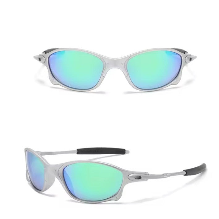 Ochelari de Soare Sport, Lentile Polarizate, Protectie UV400, Tratament Anti-Zgarieturi, Metal si ABS, Unisex, 14.8 x 14.6 x 1.9 cm, Gri