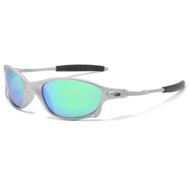Ochelari de Soare Sport, Lentile Polarizate, Protectie UV400, Tratament Anti-Zgarieturi, Metal si ABS, Unisex, 14.8 x 14.6 x 1.9 cm, Gri
