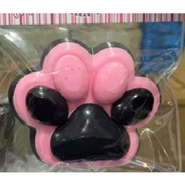 Jucarie Antistres Squishy, Labuta de Pisica Pufoasa cu Revenire Lenta, Material TPR Moale, Ambalaj Transparent, 8.5 x 7.5 cm, Negru/Roz