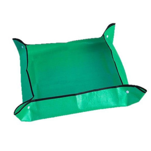 Covoras pentru Gradinarit, Covor Impermeabil pentru Transplantat Plante si Schimbarea Solului, Pliabil cu Capse, PVC, 50x50 cm, Verde
