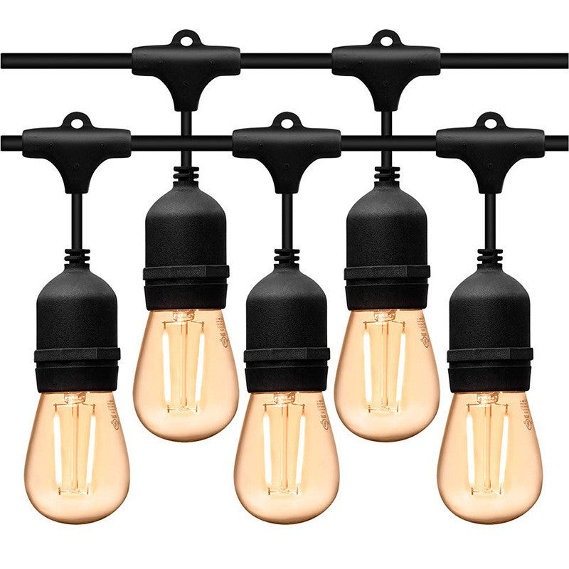 Ghirlanda Luminoasa cu Becuri LED Model Bulb, Interconectabila, IP44 Rezistenta la Apa, Exterior, cu Transformator Inclus, 10 Becuri, 10 m, Alb Cald 3000K