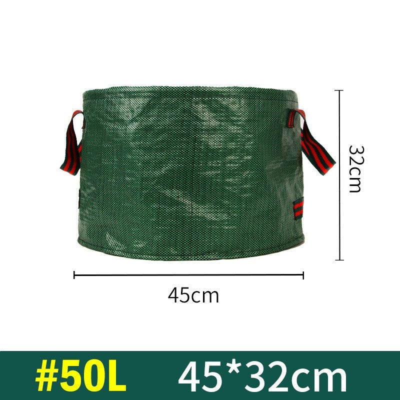 Sac de Colectare Frunze și Resturi Vegetale, Coș pentru Grădină cu 3 Mânere, Polipropilenă Rezistentă și Pliabilă, 50 l, 45 x 32 cm, Verde