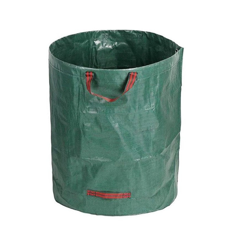 Sac de Colectare Frunze și Resturi Vegetale, Coș pentru Grădină cu Mânere, Polipropilenă Rezistentă și Pliabilă, 120 l, 45 x 76 cm, Verde
