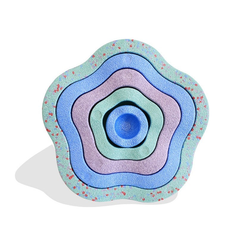 Jucarie Senzoriala de Echilibru, Stepping Stones pentru Coordonare si Miscare, Spuma PPE, 5 Piese, 28 cm, Multicolor