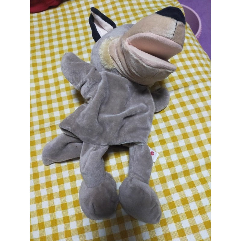 Păpușă de Mână pentru Teatru de Păpuși, Marionetă Ventrilog, Plus Moale și Bumbac PP, Model Lup, 25 x 10 x 8 cm, Bej/Gri