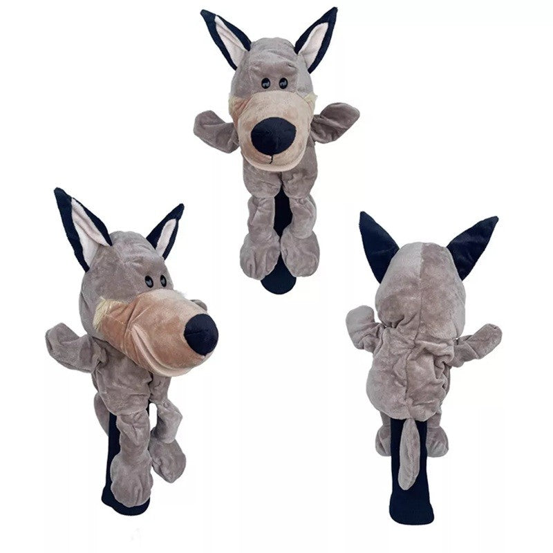 Păpușă de Mână pentru Teatru de Păpuși, Marionetă Ventrilog, Plus Moale și Bumbac PP, Model Lup, 25 x 10 x 8 cm, Bej/Gri