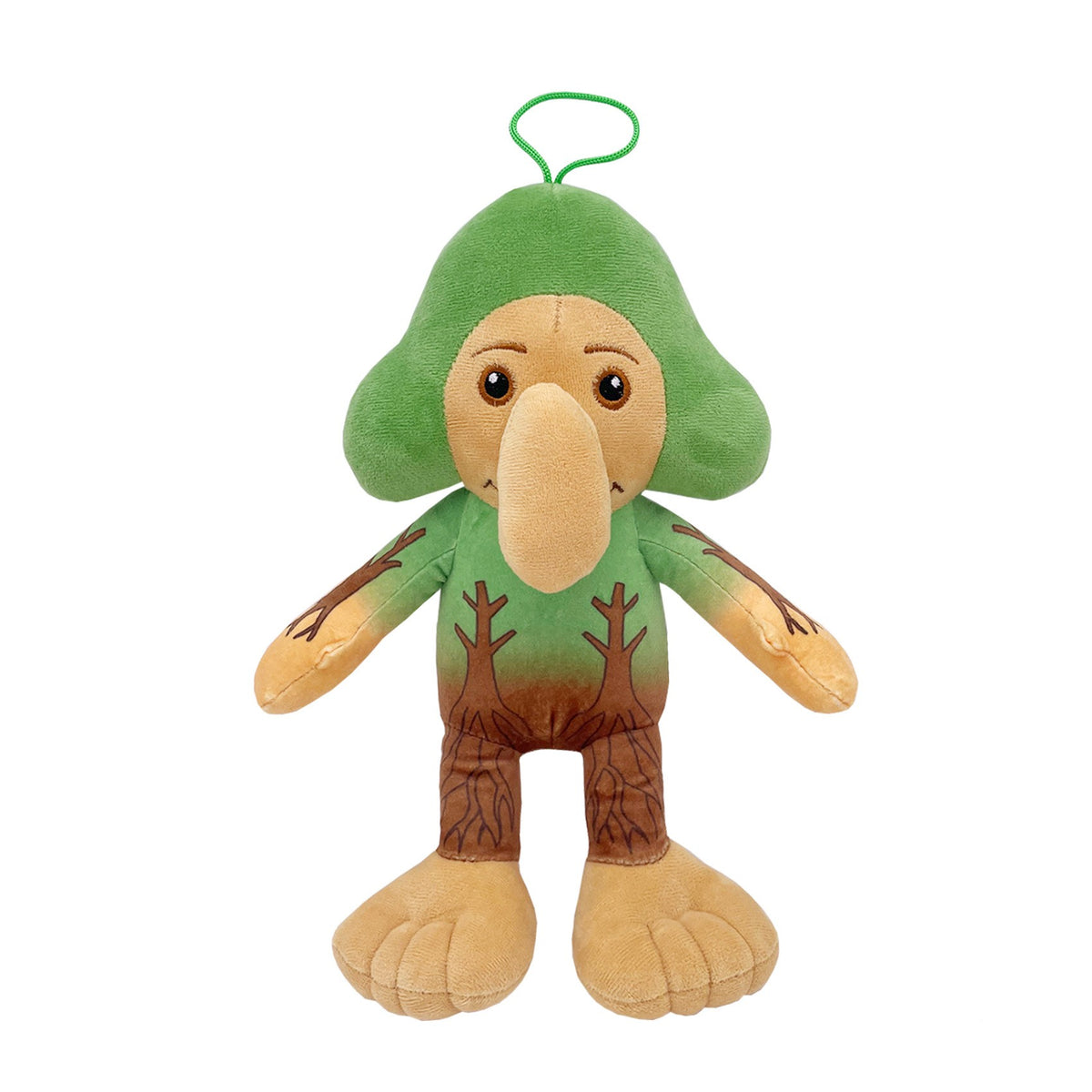 Jucarie de Plus Omul Copac Brr Brr Patapim, Figurina Moale Italian Brainrot cu Agatatoare Elastica, Material Texturat, 28 x 22 cm, Verde