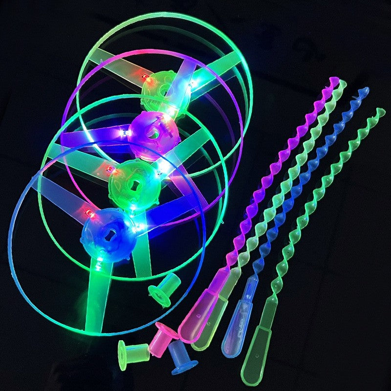 Jucarie Disc Zburator cu Lumini LED, Lansator Manual Tip Libelula, Plastic ABS Rezistent, 20 x 30 cm, 14 Ani+, Albastru
