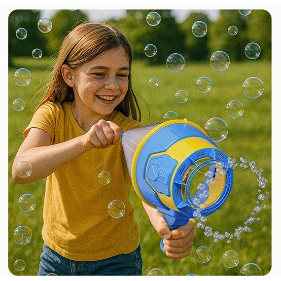 Suflator de Baloane Automat pentru Copii, Masina de Facut Bule cu Functie de Suflare, Plastic Rezistent, 4-6 Ani, 30.4 x 14.2 x 22.2 cm, Albastru