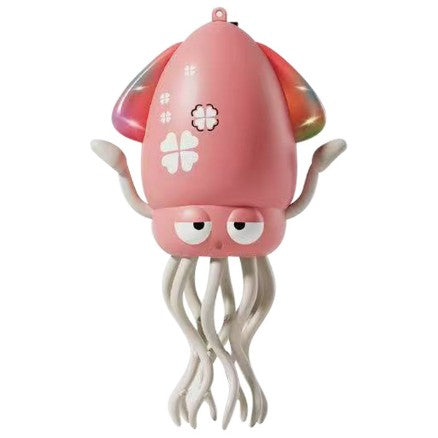 Jucarie Interactiva Caracatita Dansatoare, Senzor Evitare Obstacole, 3 Moduri de Joc, Lumini si Muzica, Include Undita, Incarcare USB, Material ABS, +3 Ani, 12.6 x 7.6 x 20.7 cm, Roz