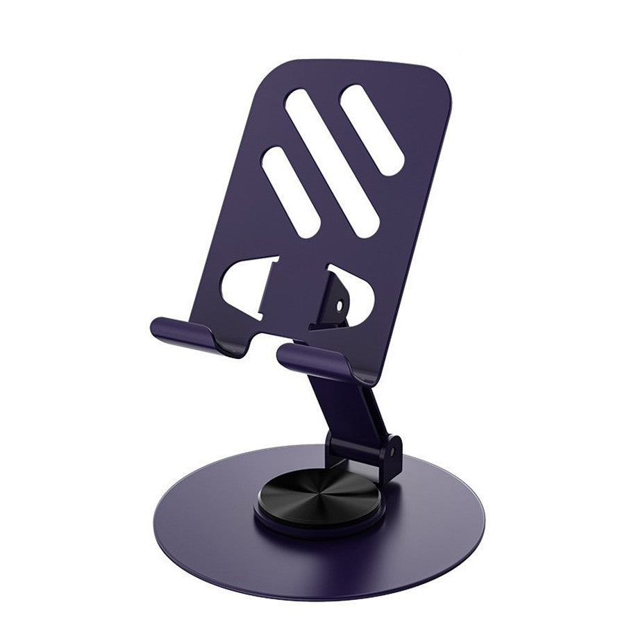 Suport Telefon si Tableta, Rotativ 360 Grade, Design Pliabil si Reglabil, Structura Metalica, pentru Desktop, 10.5 x 9 x 9 cm, Mov Inchis