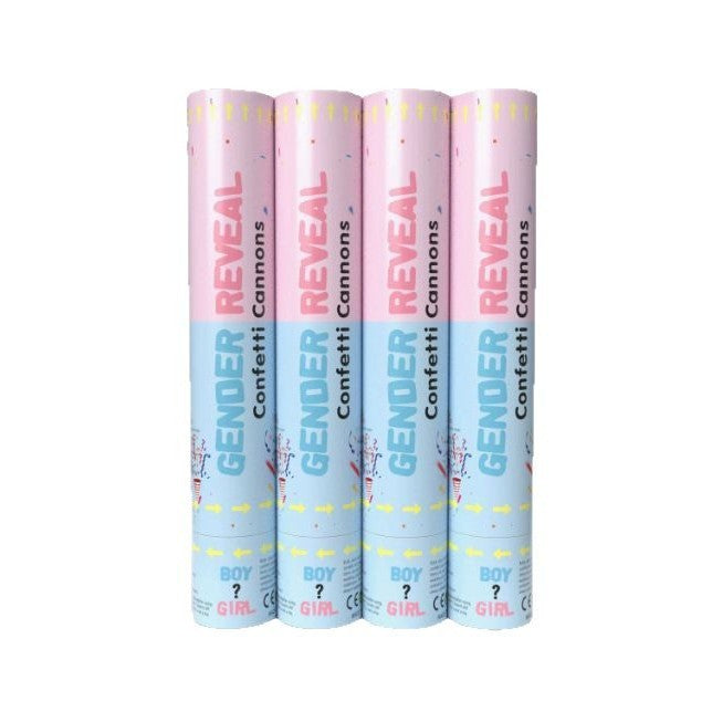 Tun Confetti Gender Reveal pentru Dezvăluire Gen Bebelus, Mecanism cu Răsucire, Material Hârtie și Folie, 40 cm, Roz