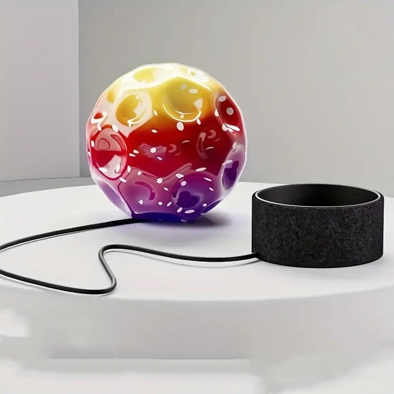 Minge Saltareata Space Moon Ball, Jucarie Antistress Hiperelastica pentru Copii, Design Ergonomic, Spuma de Inalta Densitate, Diametru 66 mm, Rosu Multicolor