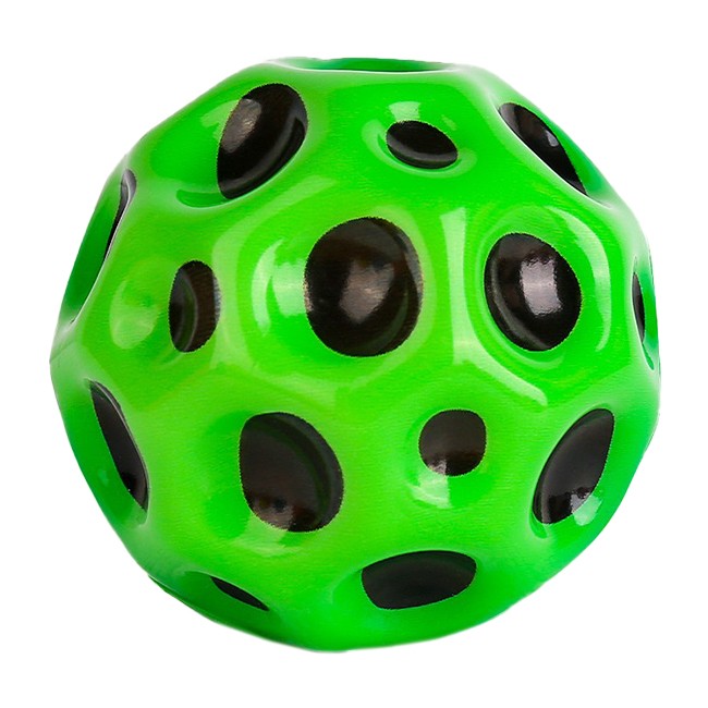 Minge Saltareata Space Moon Ball, Jucarie Hiperelastica si Antistress pentru Copii, Design Ergonomic, Diametru 66 mm, Verde