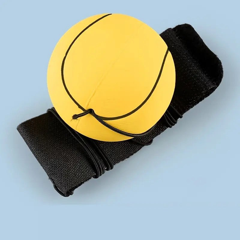 Minge Saltareata Hiperelastica Space Moon Ball, Jucarie Antistress pentru Copii si Adulti, Model Tenis cu Sarituri Imprevizibile, Poliuretan, 66 mm, Galben