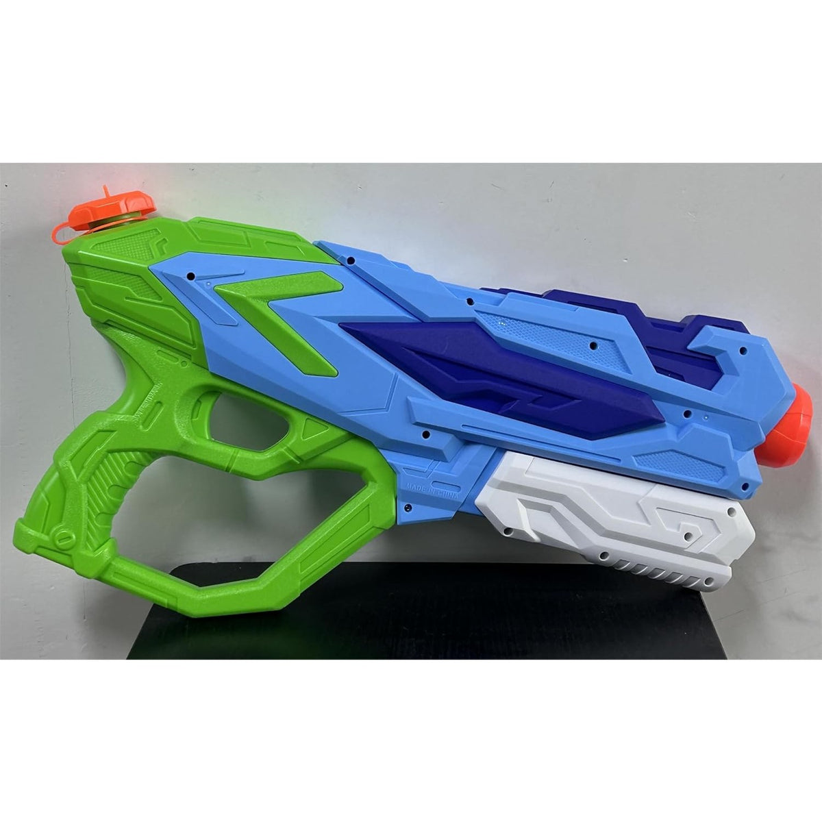 Pistol cu Apa pentru Copii, 4 Duze Comutabile, Raza 8m, Plastic Rezistent, Rezervor 900 ml, Verde, 6 Ani+
