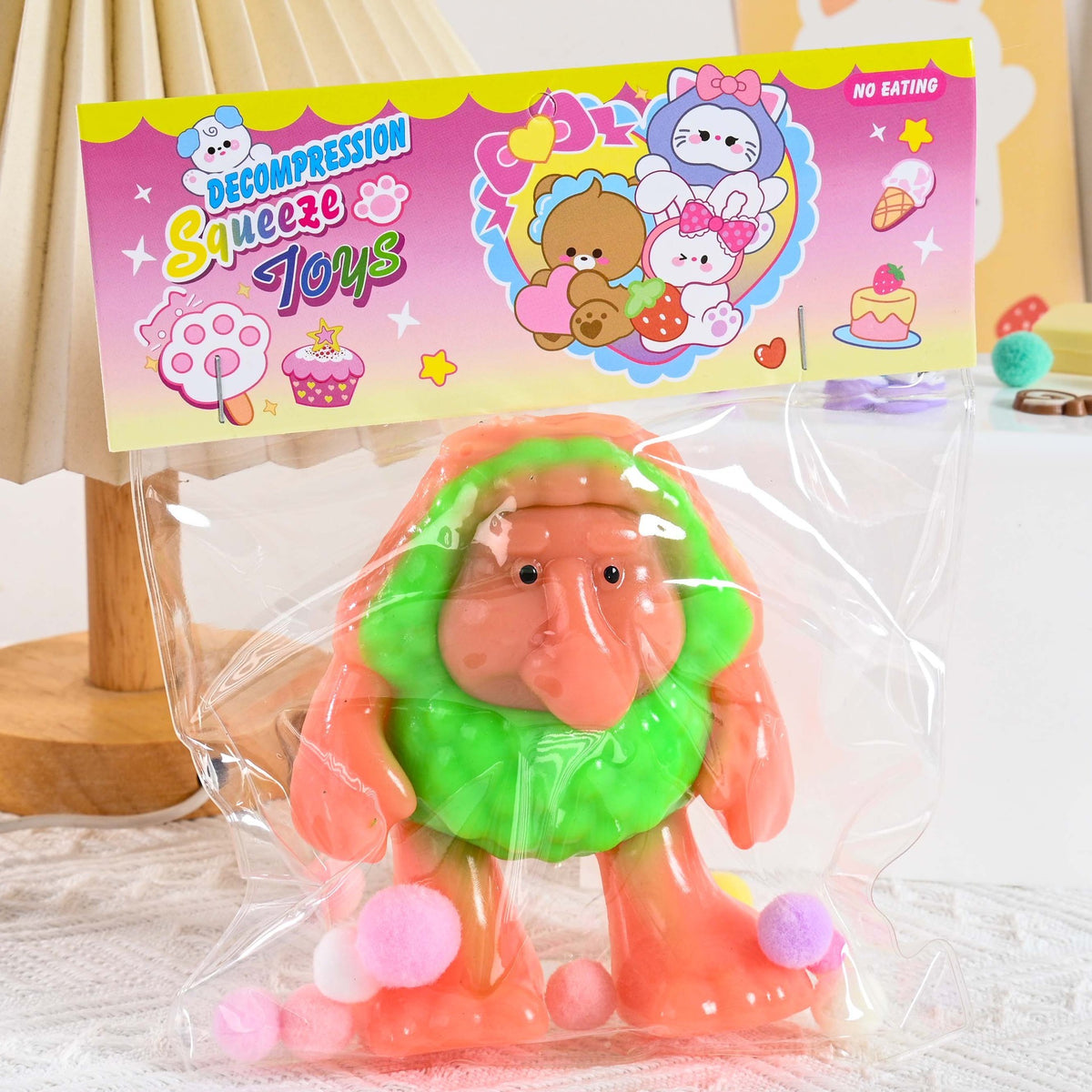 Jucarie Antistres Squishy, Model Brr Brr Patapim cu Revenire Lenta, Material Elastic TPR Moale, 12 x 11 x 3 cm, Multicolor