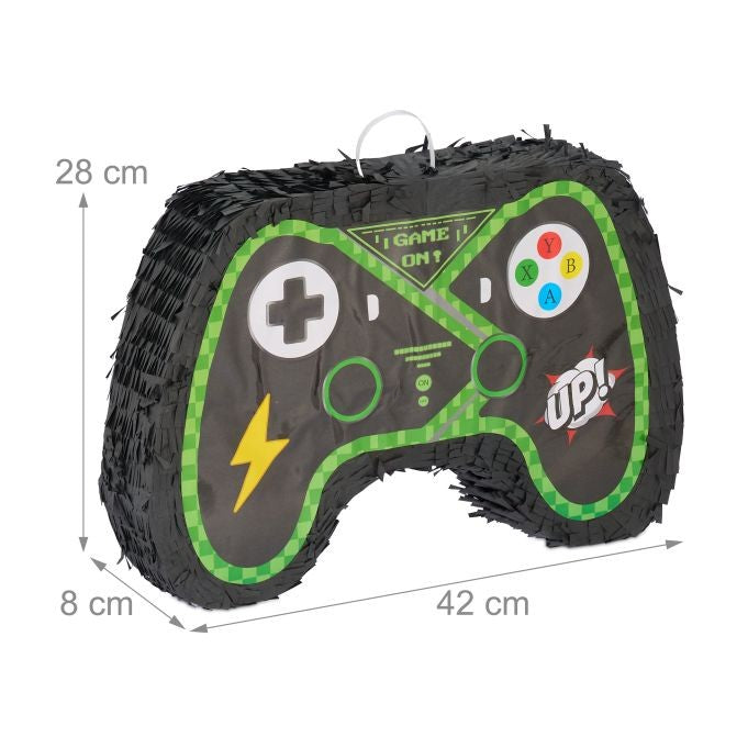 Pinata Petrecere Model Controller Gamepad, Design Gaming Video, Carton si Hartie Creponata, 42 x 28 x 8 cm, Negru