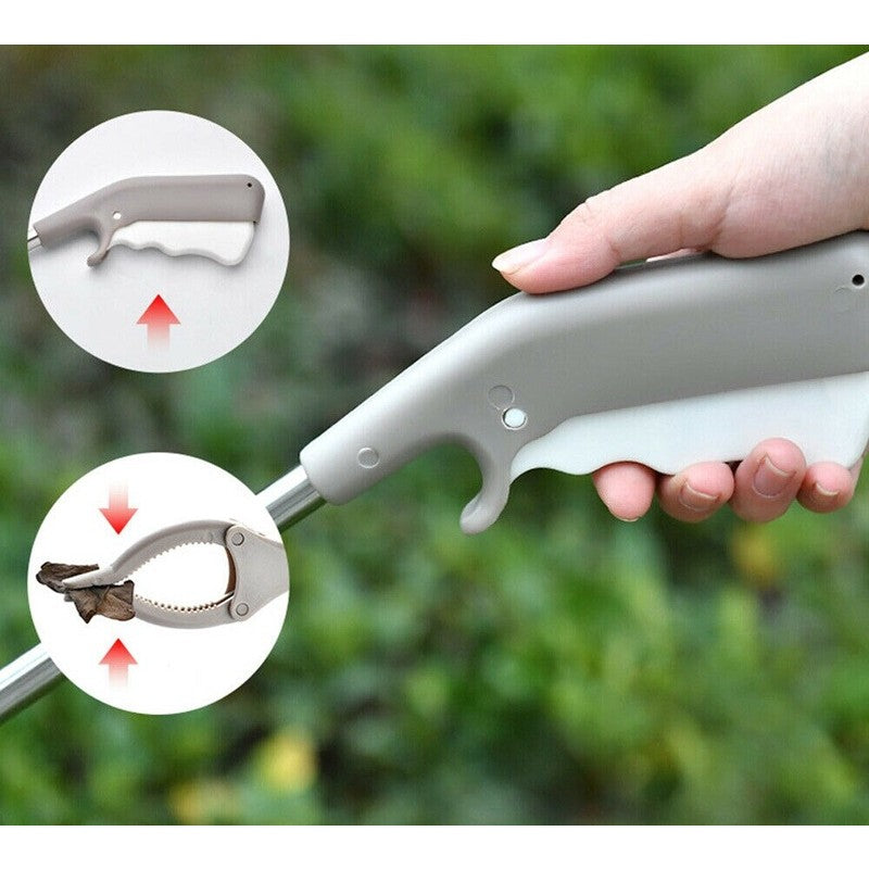 Cleste pentru Colectarea Deseurilor, Dispozitiv Ridicare Gunoaie cu Maner Antialunecare, Metal si Plastic, 77.5 cm, Gri