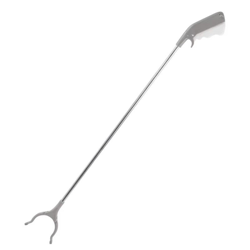 Cleste pentru Colectarea Deseurilor, Dispozitiv Ridicare Gunoi cu Maner Ergonomic, Tijă Fixa 17 mm, Metal si Plastic, 96.5 cm, Gri