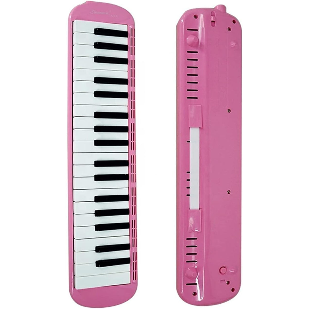 Muzicuta Melodica 32 Clape, Instrument Muzical Educativ pentru Incepatori si Copii, Clape cu Note Imprimate, Material ABS, Include Husa si Accesorii, 45 x 13 x 7 cm, Roz