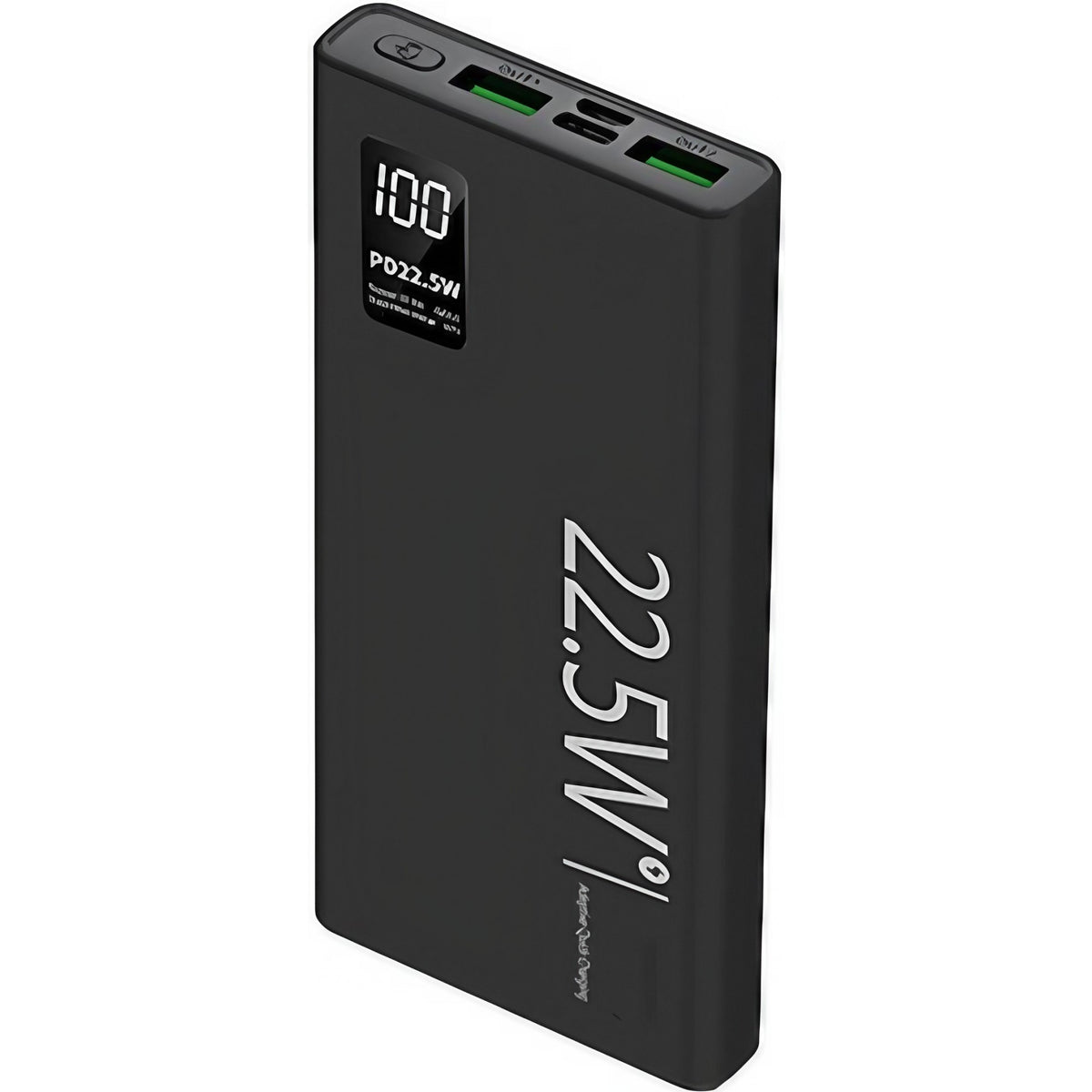 Baterie Externa Powerbank Ultra-Subtire, Fast Charge Power Delivery 22.5W, Ecran Digital LED, 1x USB-C si 2x USB, 10000 mAh, Negru