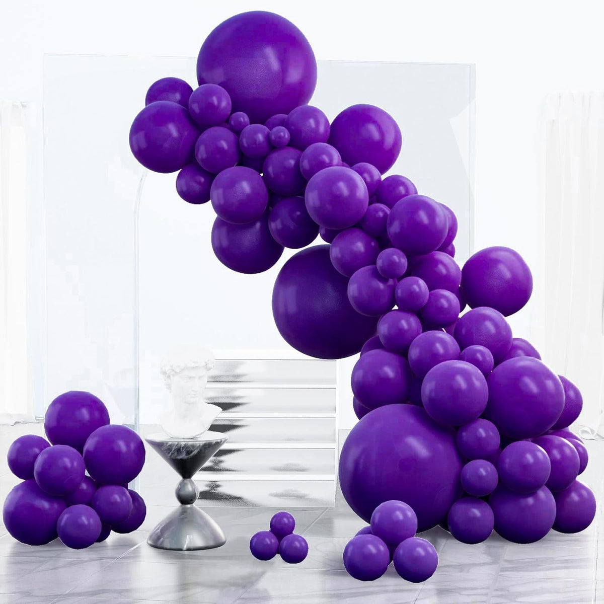 Set 12 Baloane, Latex Standard pentru Petreceri și Evenimente, Compatibile Aer sau Heliu, 13 cm, Mov
