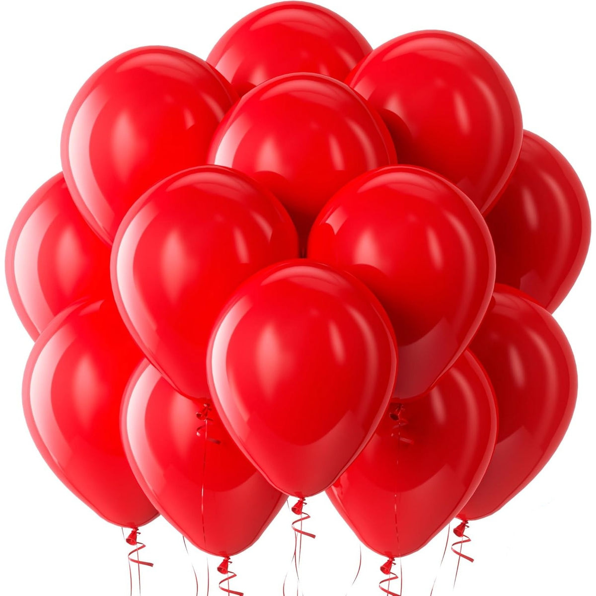 Set 12 Baloane din Latex Standard, Potrivite pentru Aer sau Heliu, Decoratiuni Petreceri si Aniversari, 25 cm, Rosu