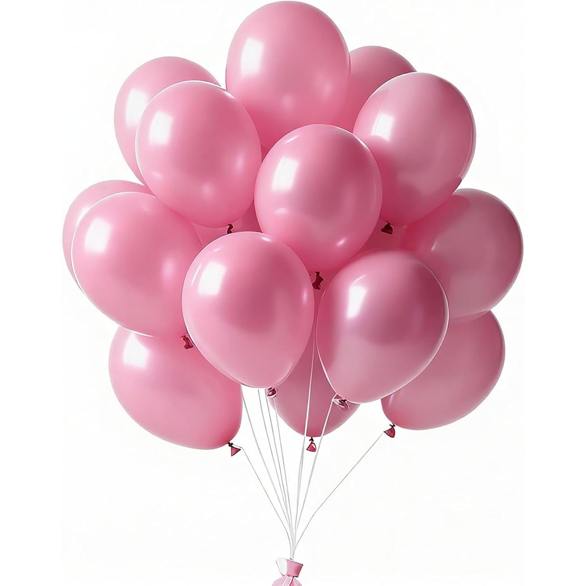 Set 12 Baloane Party, Baloane Colorate pentru Decor Petreceri, Umflare Aer sau Heliu, Latex Standard, 13 cm, Roz Deschis
