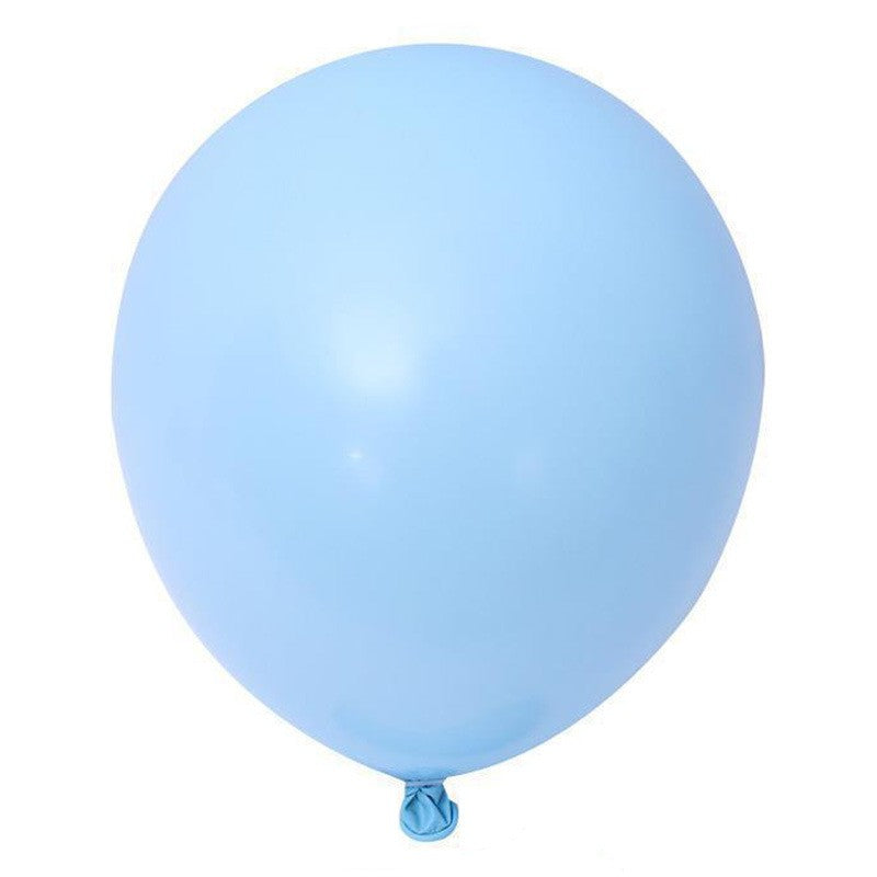 Set 12 Baloane din Latex Macaroon, Accesorii Decor Petreceri, Compatibile Aer sau Heliu, Finisaj Mat, 30 cm, Bleu