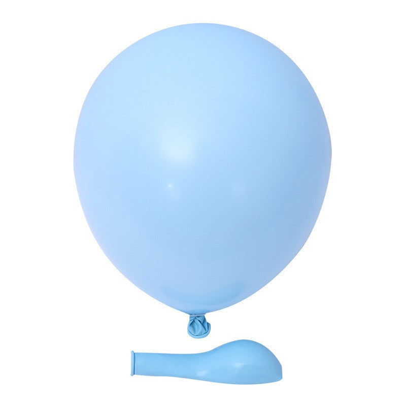 Set 12 Baloane din Latex Macaroon, Accesorii Decor Petreceri, Compatibile Aer sau Heliu, Finisaj Mat, 30 cm, Bleu